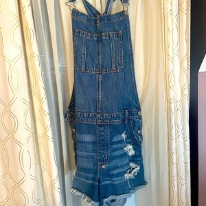 AE Denim Short Overalls